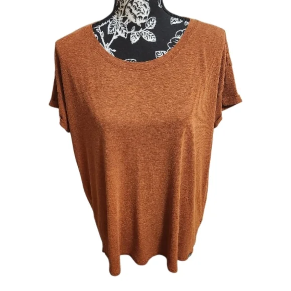 prAna Foundation Short Sleeve V-Neck Tee Rust Orange XLarge - Picture 2 of 9